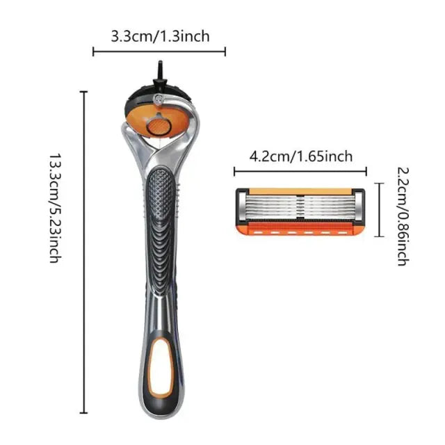 🔥🔥Men's Razor Refill Set + Free Handle – Ultra-Sharp Stainless Blades for Smooth Shave
