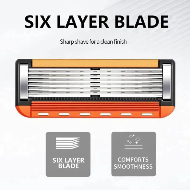 🔥🔥Men's Razor Refill Set + Free Handle – Ultra-Sharp Stainless Blades for Smooth Shave